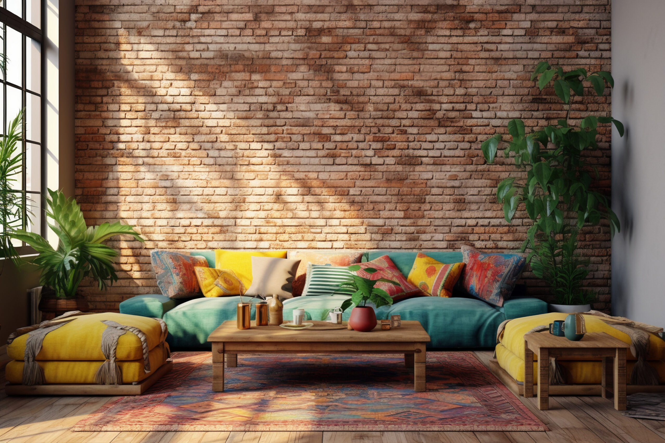 Interni valorizzati con carta da parati moderna ed elementi di design
